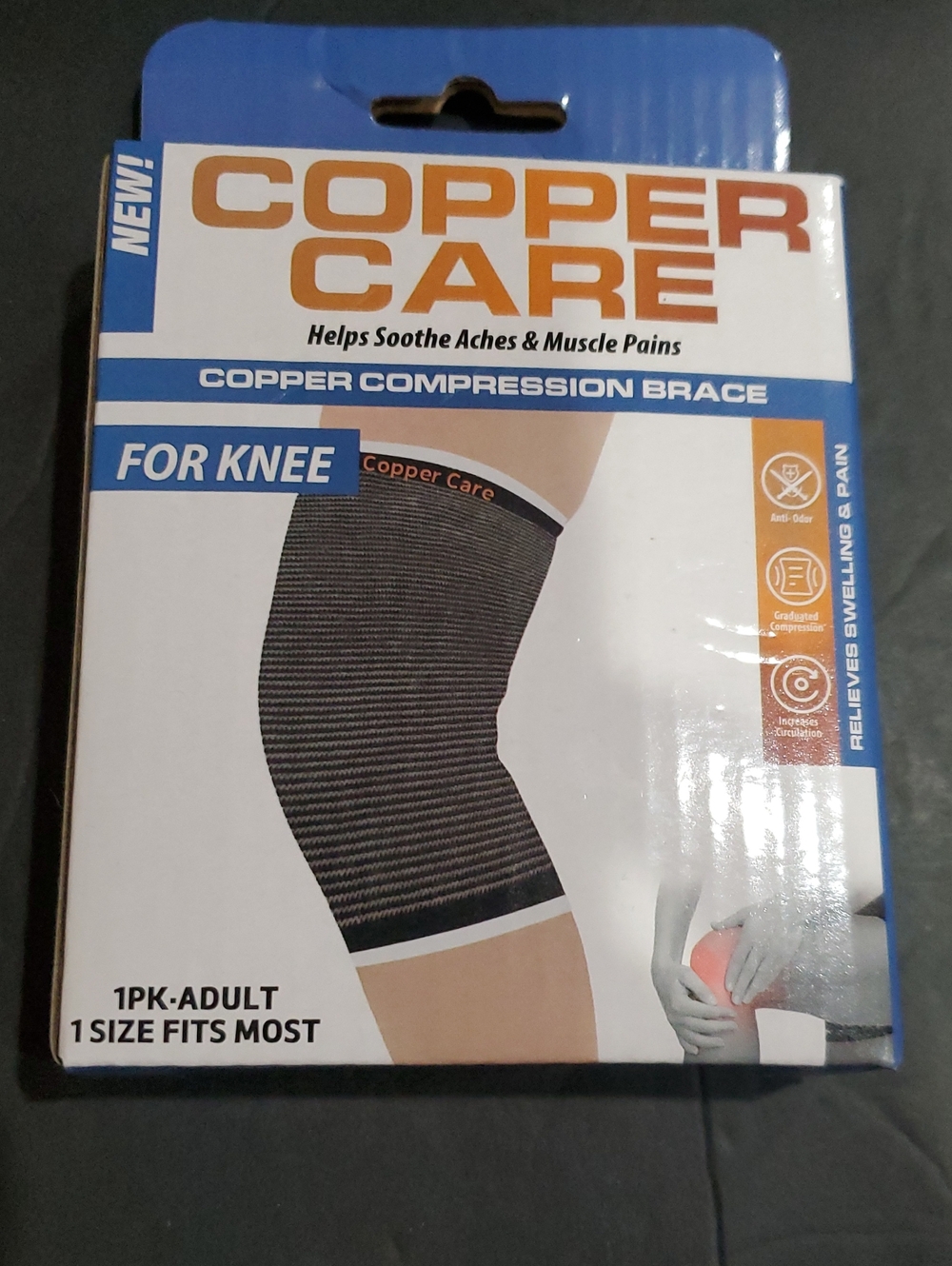 Copper Care copper compression knee brace for adults new One size fits most